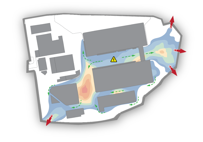 firewater containment spill mapping